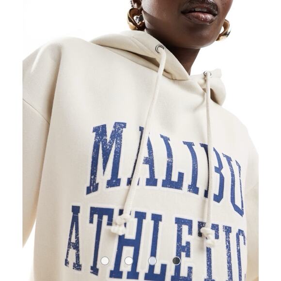 ASOS Daisy Street Oversized Hoodie w/ Vintage Collegiate Graphic Womens Size S - Picture 4 of 14